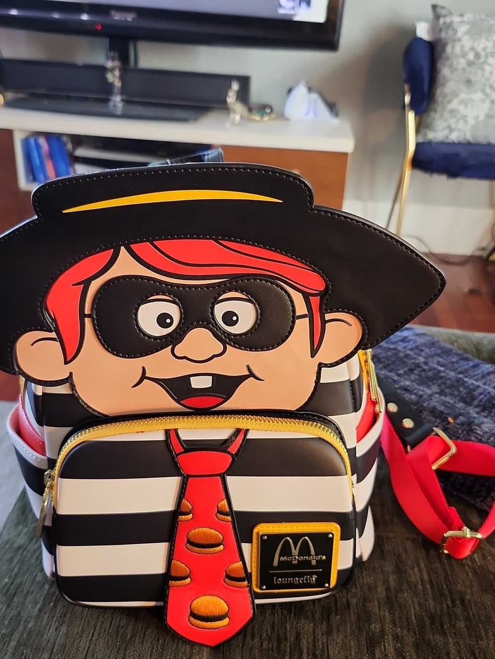 McDonald's x Loungefly Kids Black & White Striped Burglar Backpack